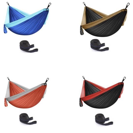 Hamac De Camping Towsont En Parachute Nylon Ultra-léger – Noir, Capacité 500 Lb