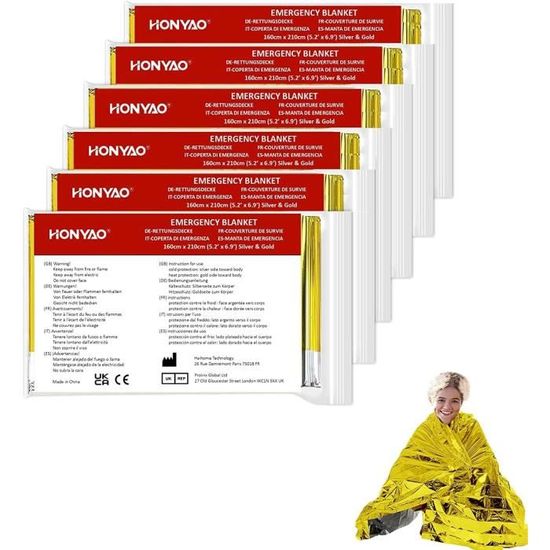 Couverture De Survie Mylar – Or/Argent – Premiers Secours, Camping, Militaire