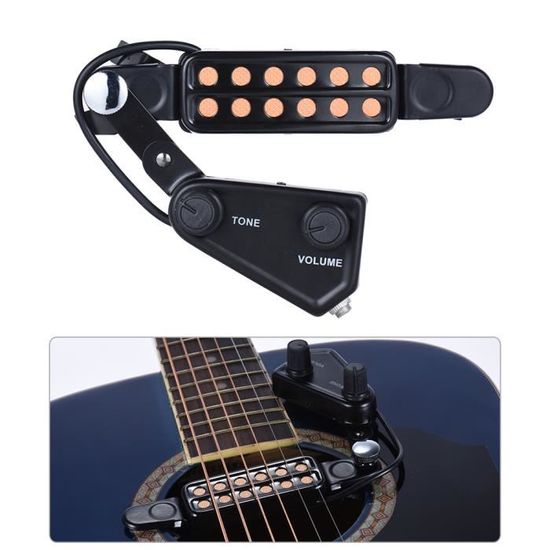 12-hole Micro guitare acoustique Trou sonore Pickup Transducteur magnétique  Contrôleur de volume de tonalité Câble Audio HB01 HB010 - Cdiscount  Instruments de musique