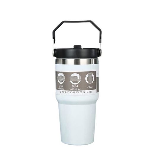 Tasse De Voyage Isolante Noire - Intérieur Inox, Couvercle Rotatif - Neuve