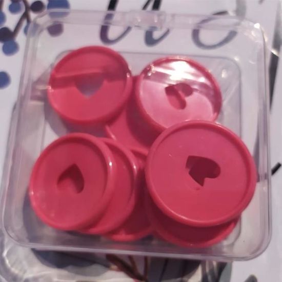 60 Disques De Reliure Plastique 24 Mm - Multicolores, Forme Cœur, Pour Carnets, Organisateurs, Scrapbooking - 6