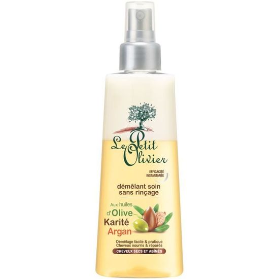 LE PETIT OLIVIER Spray démêlant cheveux secs - Huile d'olive, beurre de Karité et argan - 179 g - 150 ml