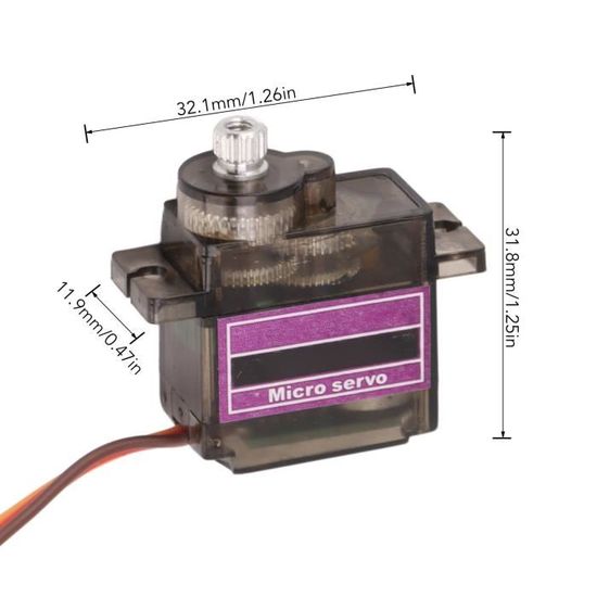 Greluma 4x Micro Servomoteur 9G Engrenages Métalliques – 180° – Parfait Pour Robot, Voiture RC, Projet Arduino