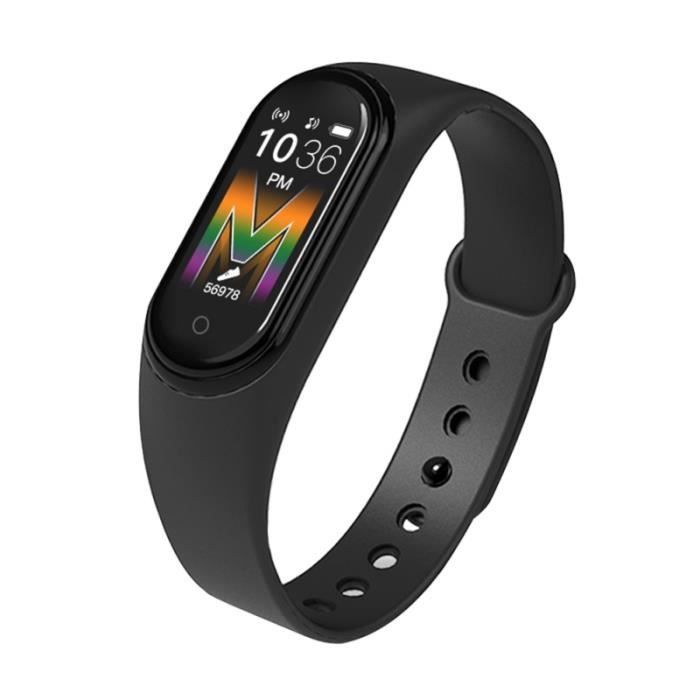 M5 Montre de Fitness Tracker Femmes Moniteur de Fréquence Cardiaque IP68 Podomètre Bracelet de Sommeil pour Android-IOS Noir