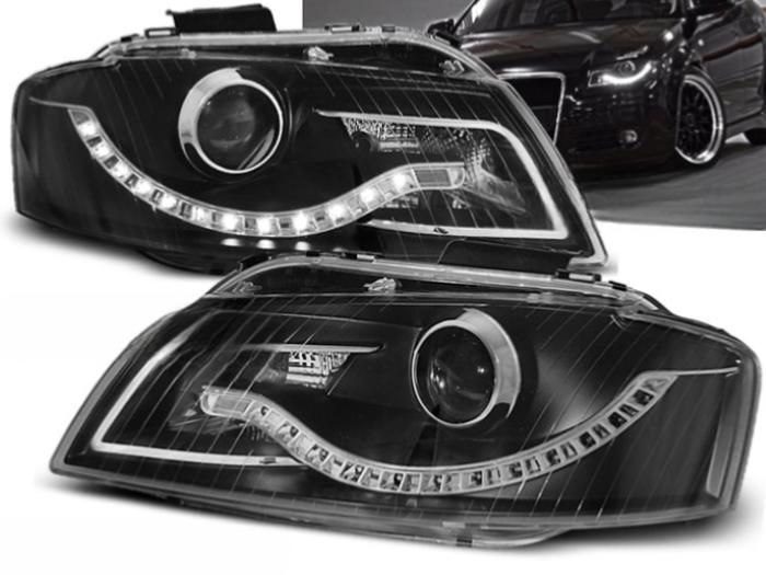 Paire de feux phares Audi A3 8P 03-08 Daylight led noir