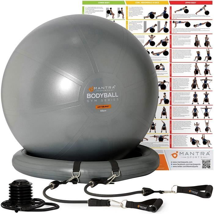 Swiss Ball - Ballon Grossesse - Balle de Fitness 55 cm, 65 cm, 75 cm Pour Pilates, Yoga, Gym Chaise Ballon – Epais, Anti Eclate 16