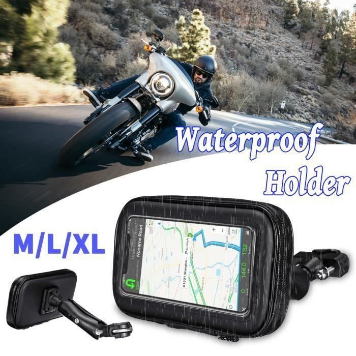 Support Téléphone Moto Vélo 360° Étanche Cas Sac Etui Tactile Scooter L