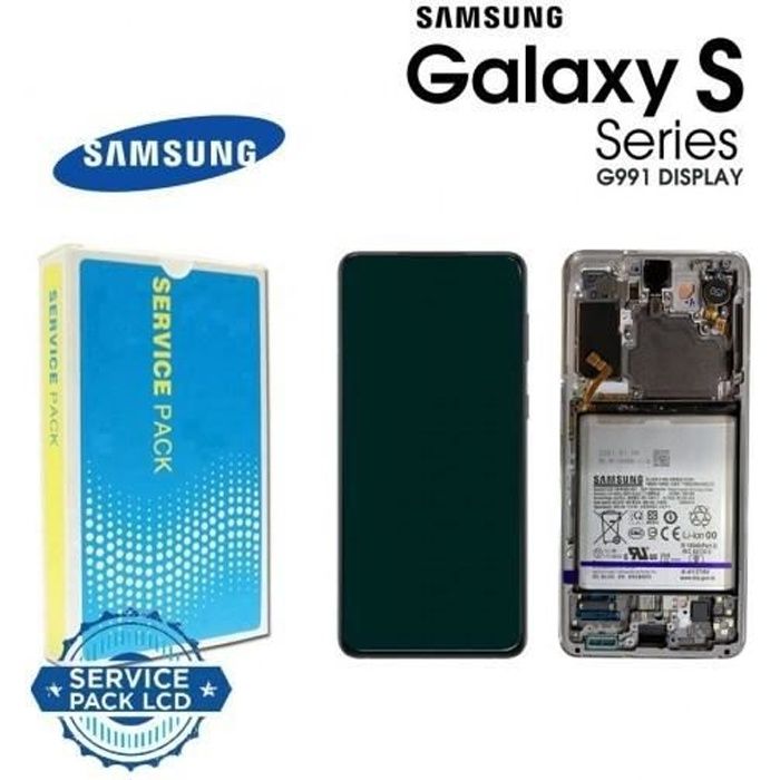 Écran Complet d'origine Samsung Galaxy S21 (G991) Service Pack (+Batterie)