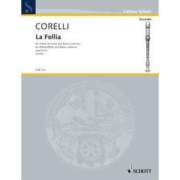 Folia, de Arcangelo Corelli - Recueil pour Flûte à Bec édité par Schott Publishing référencé : SCHOFB121