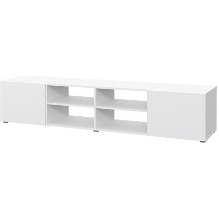 PILVI Meuble TV - Blanc mat - L 180 x P 42 x H 37 cm