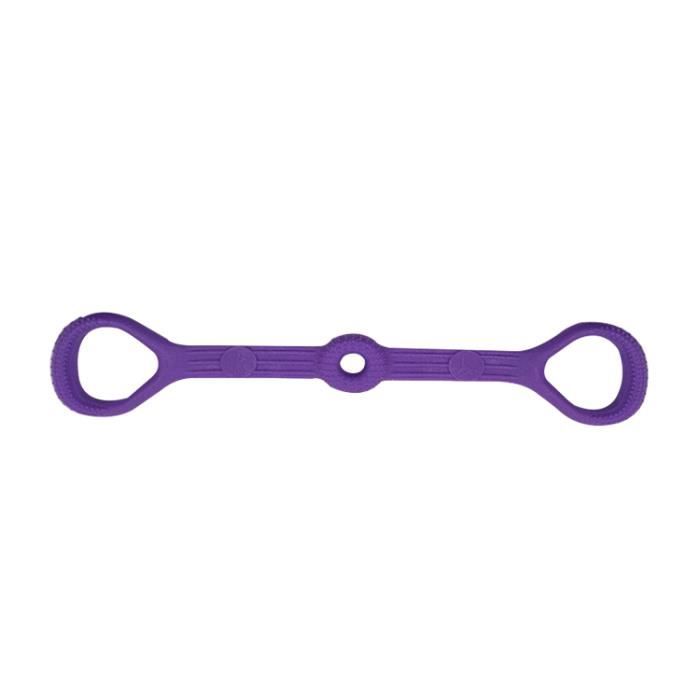 DAMILY® Corde de tension yoga - Cordon de serrage prolongé - Dispositif de tension flexible - A trois trous - Violet