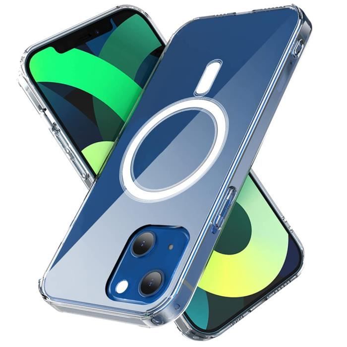 Coque E.F.Connection Transparente avec Anneau Magnétique pour iPhone 13 mini