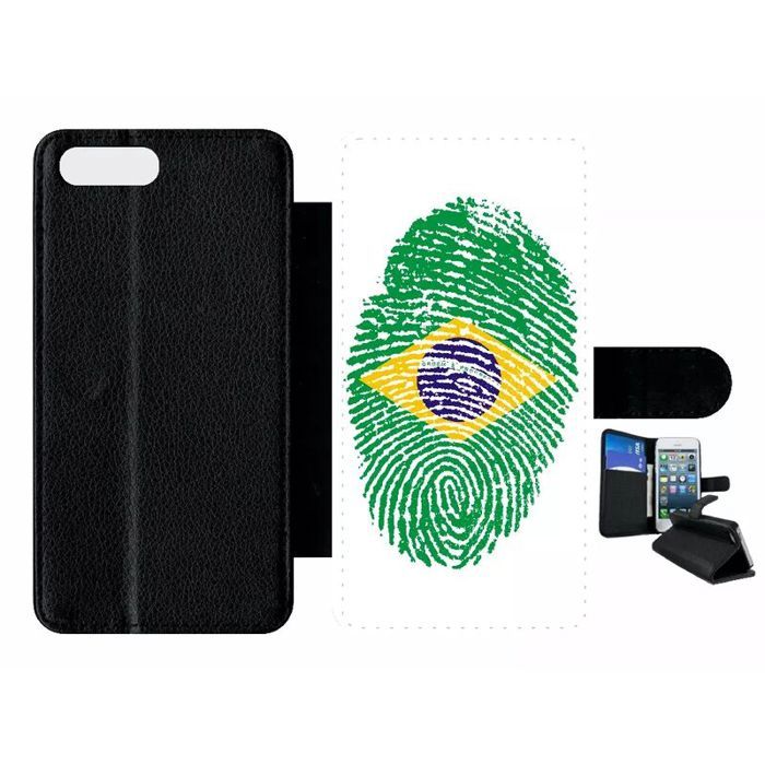 etui rabat apple iphone 7 plus empreinte digitale drapeau bresil brazil!!!