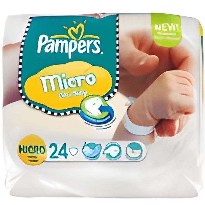 Pampers New Baby 24 Couches Taille Micro (1-2,5 kg
