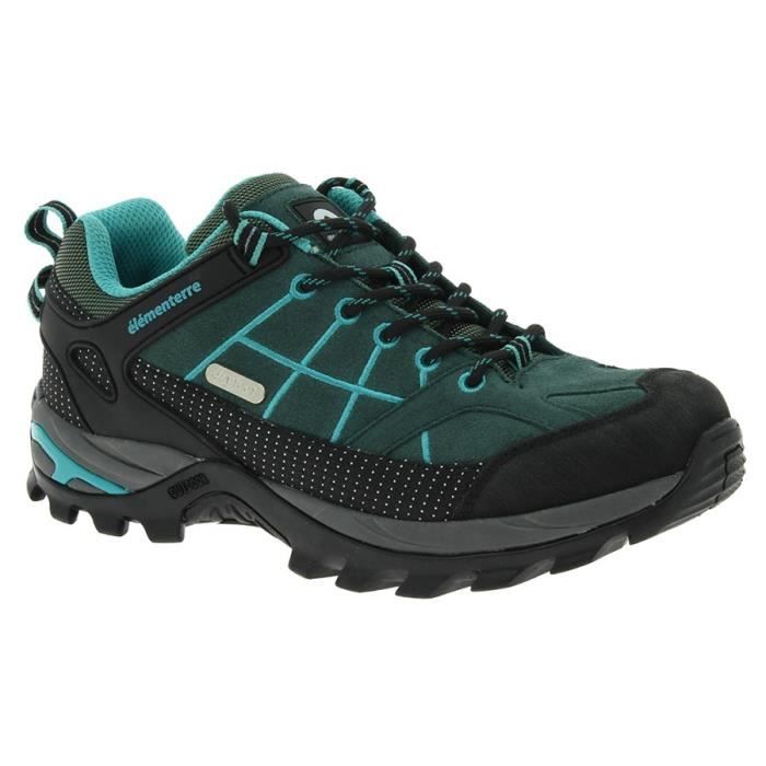 chaussure de randonnée tige basseDESSUScroûte de cuir + renforts nylon ultra-resistantDOUBLUREDRYFEET : membrane imperméable et