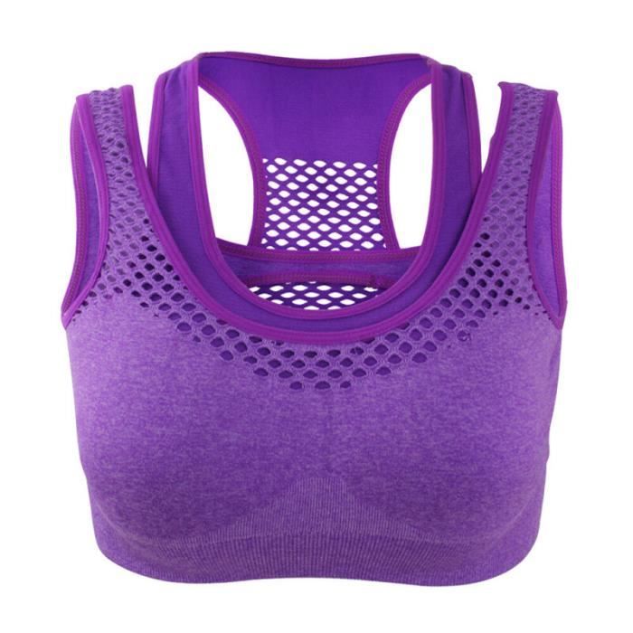 Soutien-Gorge de sport pour femmes confort faux deux pièces rembourré