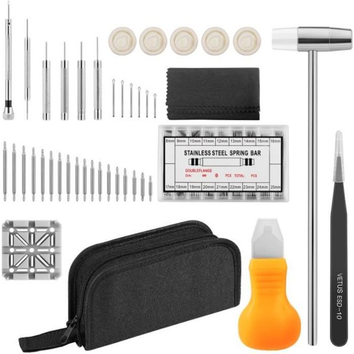 UKCOCO Kit de réparation de montre professionnelle dissolvant de broche de barre de ressort de tournevis OUTILS D HORLOGER