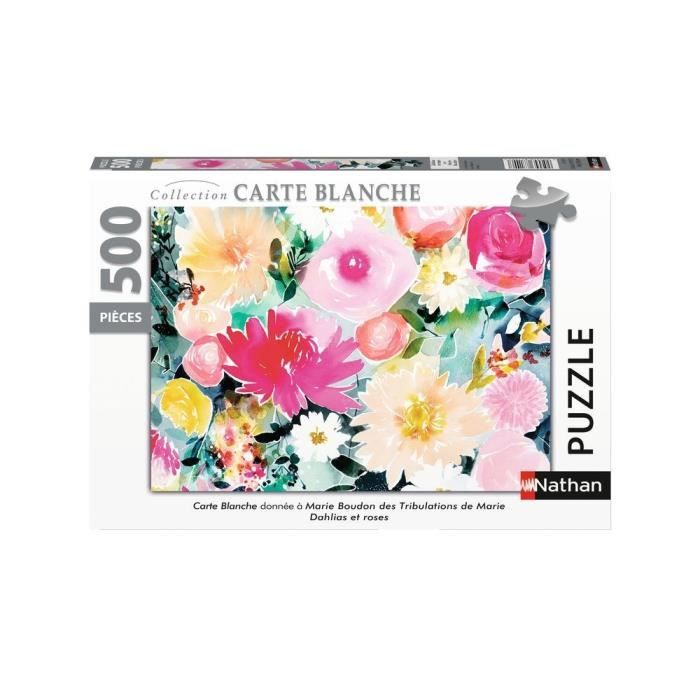 Puzzle N 500 p - Dahlias et roses / Marie Boudon (Collect. Carte blanche)