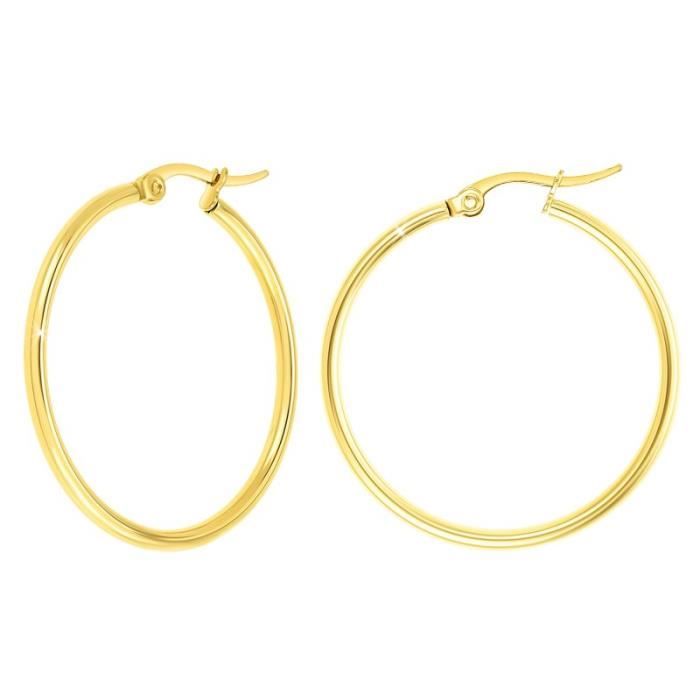 Boucles d'oreilles créoles en acier inoxydable par SC Bohème