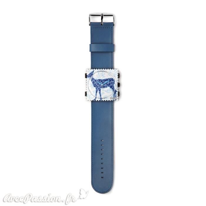 Bracelet de montre Stamps bleu 3 cm Bleu