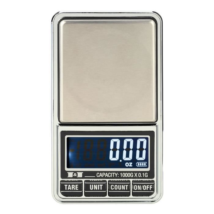 Mini Balance Bijoux Numérique électronique Poche de précision Appareil de pesage 1000g