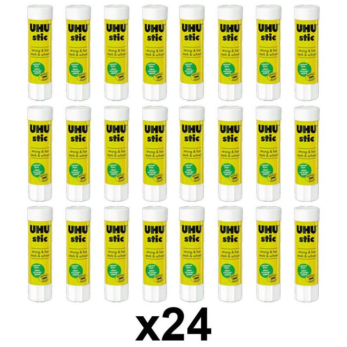 Lot de 24 Bâtons de Colle Blanche 8,2g - Uhu