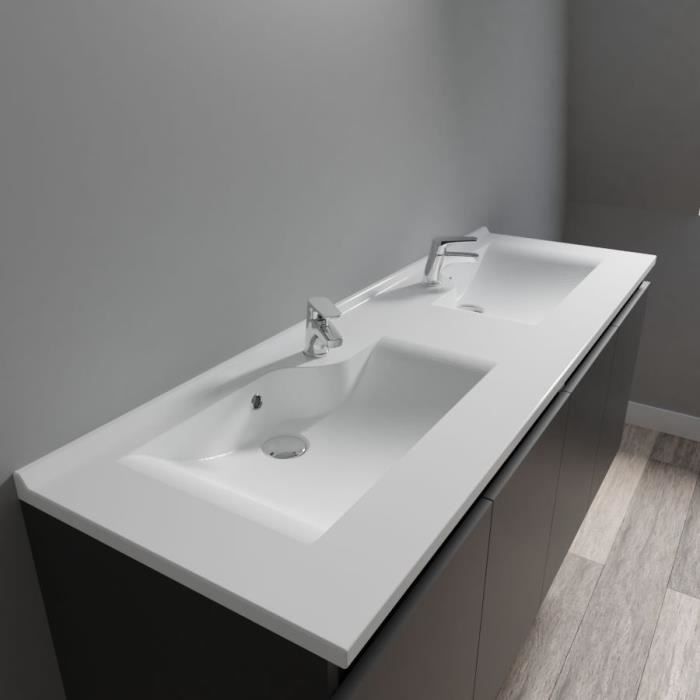 CREAZUR Plan double vasque 120cm