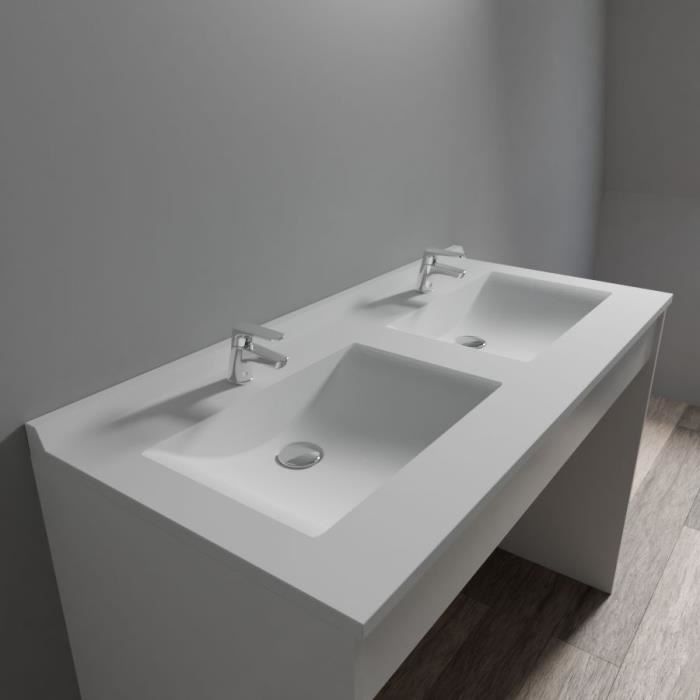 CREAZUR Plan double vasque Blanc 120cm