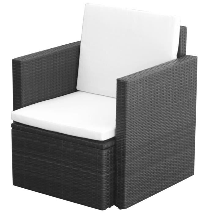 Fauteuil Résine tressée 65 x 65 x 73 cm Noir