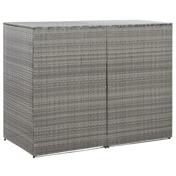 vidaXL Abri de poubelle double Anthracite 153x78x120 cm Résine tressée