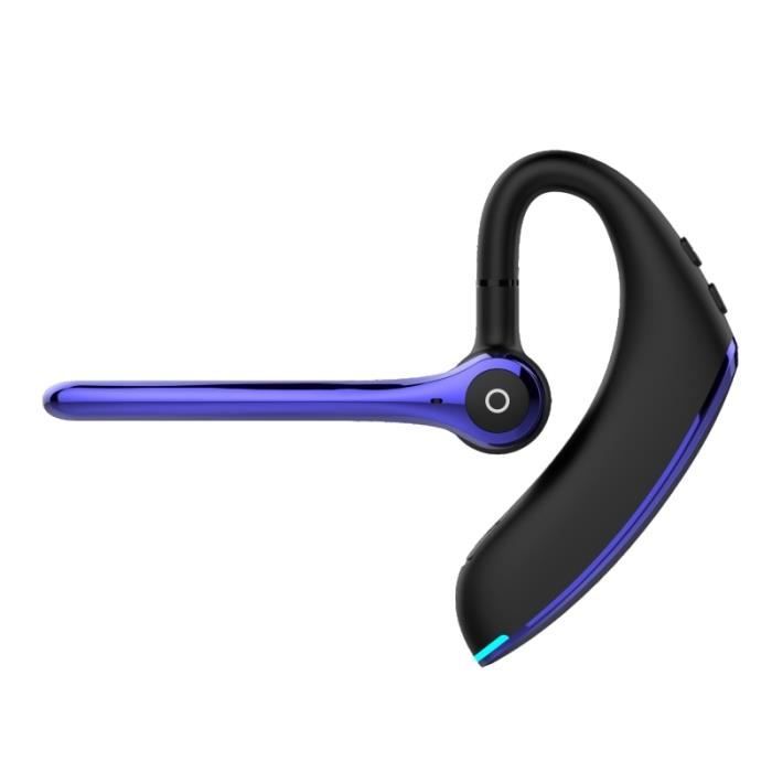 Blue -Écouteurs sans fil Bluetooth,avec micro HD,musique,mains libres,connexion de deux téléphones pour le sport,réduction du b