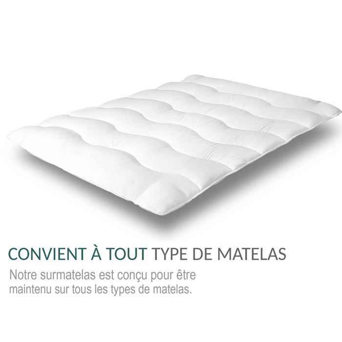 Surmatelas - Sampur - Nuage - 200 x 200 cm - Confort Moelleux - Protection Optimale