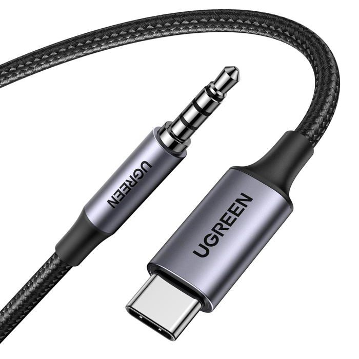 Cavo UGREEN USB-C A Jack 3.5mm 2 In 1 Con DAC E Ricarica PD 60W – Ascolta Musica E Carica Il Telefono In Auto, Compatibile Con IPhone 17, Galaxy S25, Pixel 9 E Più