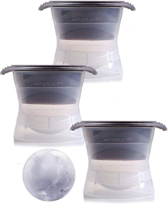 Glaçon Whisky Moule Rond En Silicone,Bac A Glacon,Lot De 4 Moules à Glaçons En Boule Glacon Rond