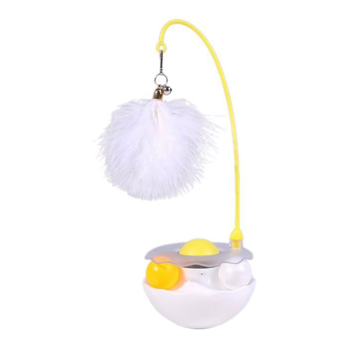 Tumblers Wand Cats Toy pour chats dintérieur Chats Baguette oscillante détachable Chats et félins Jouet amusant - Blanc