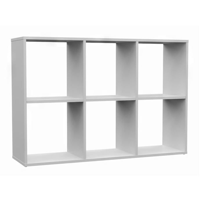 Bibliothèque - 2X3 - Blanc Mat - 110 x 75 x 30 cm - Design Contemporain - Meuble de Salon