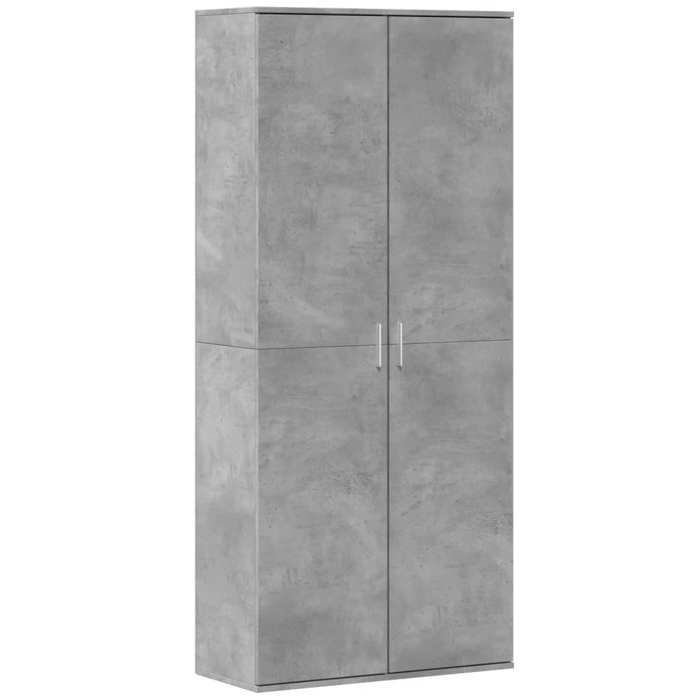 Armoire haut de rangement - mango - robuste - gris béton 80x35x180 cm bois dingénierie M666