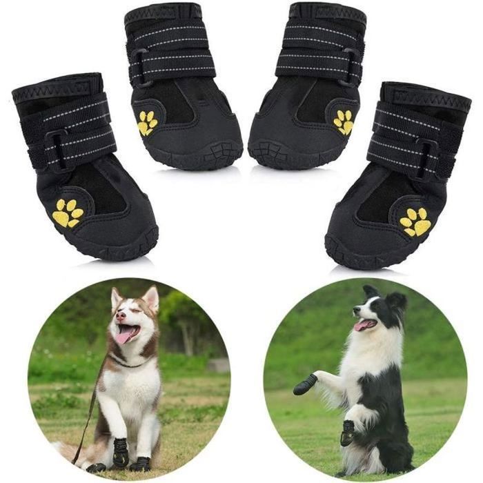 Comparer les prix de Bottes pour Chien - HONO - Imperméables - Antidérapantes - Confortables - 4 pièces