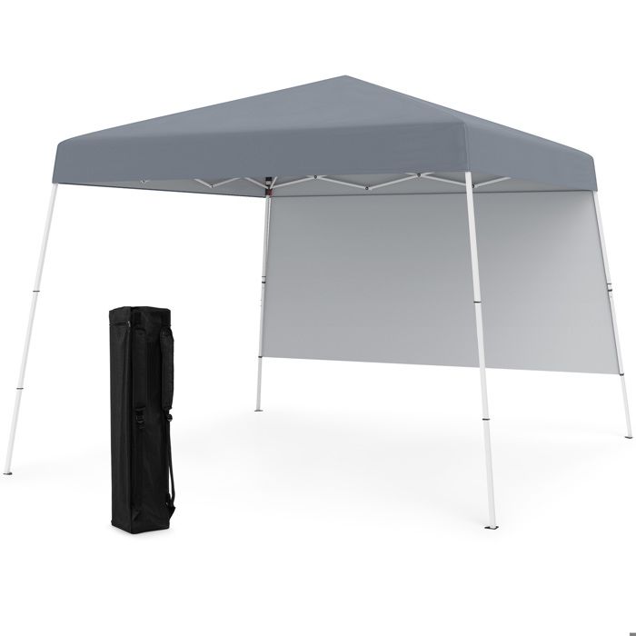 COSTWAY Tente Pop-Up Pliable 3 x 3 M avec 1 Mur Latéral - Protection Solaire UPF50+ - Sac à Dos Portable pour Camping Gris COSTWAY Tente Pop-Up Pliable 3 x 3 M avec 1 Mur Latéral - Protection Solaire UPF50+ - Sac à Dos Portable pour Camping Gris