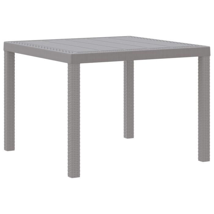 Vendre à perte - Table de Jardin Gris clair 100x100x73 cm Poly Rattan - anticorrosion 80276