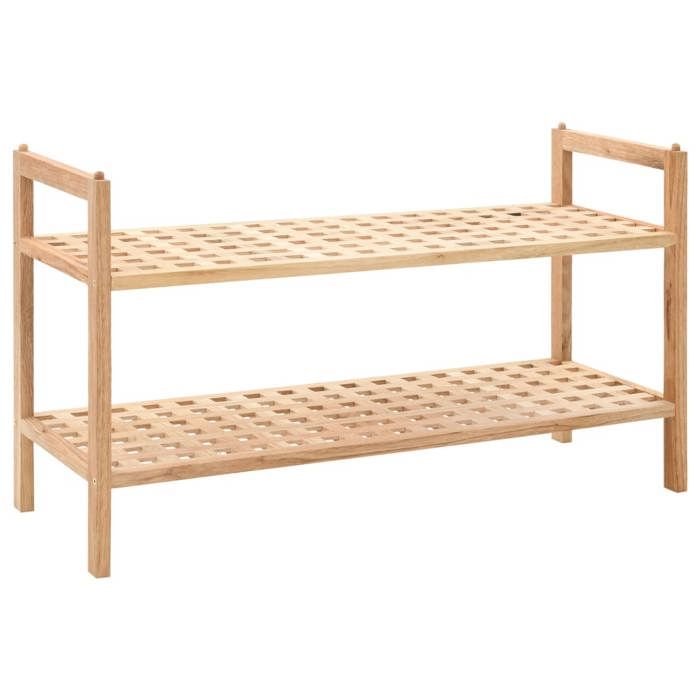 Beige Étagère à chaussures - Meuble d’entrée pour Couloir/salon - Bois de noyer massif 69x26x40 cm @sale65395