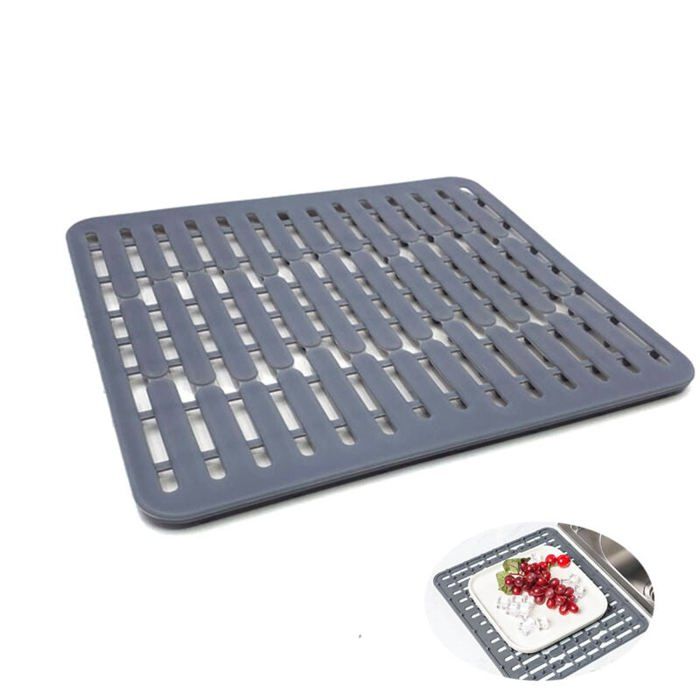 Lot De 4 Tapis D'Évier Cuisine Colorés En Caoutchouc – Jaune Clair, Antidérapant, Protège Évier Et Vaisselle