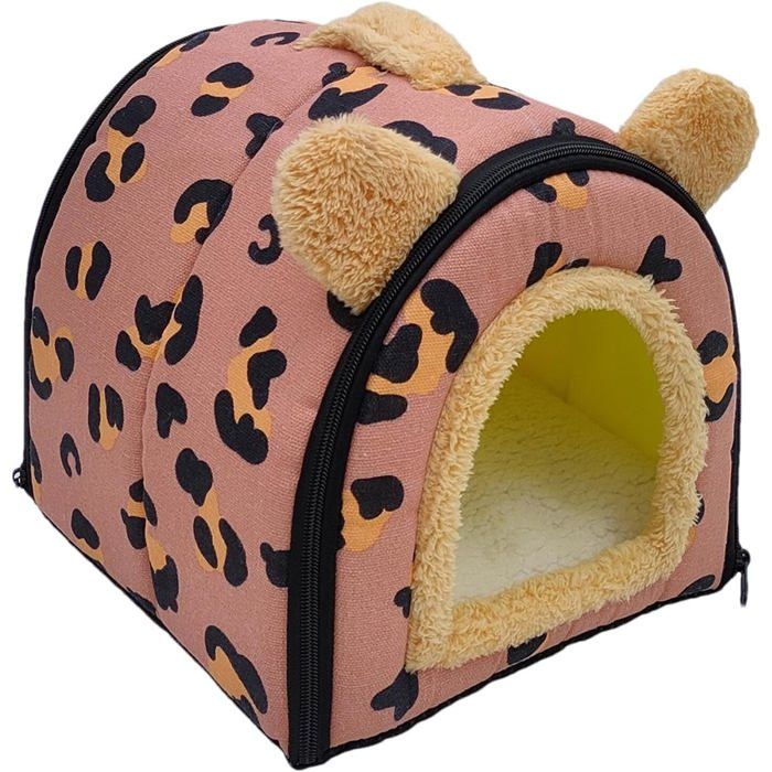 Niche douillette - XVX - Rouge - Polaire - Coussin amovible - Pour petits animaux