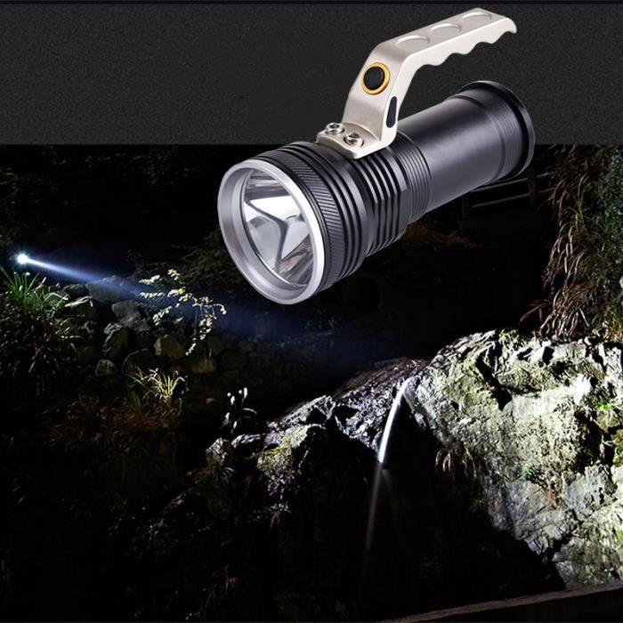 Relybo Lampe Torche LED Ultra Puissante, 1000000 Lumens Lampe Torche LED Puissante Rechargeable USB, XHQ100 Lampe Torche Tactique Militaire Pour Camping Urgence