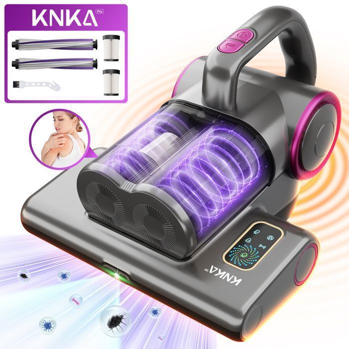 Nailaby Aspirateur Anti-Acariens 500W Avec Capteur LED, UV-C, Ultrasons Et Chauffage 65°C