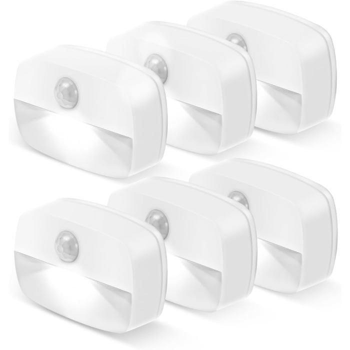 Lampe de Nuit à Induction LED - - Adhésive Sans Fil pour Couloir Escalier Salle de Bain - Éclairage Automatique - 2 Pièces