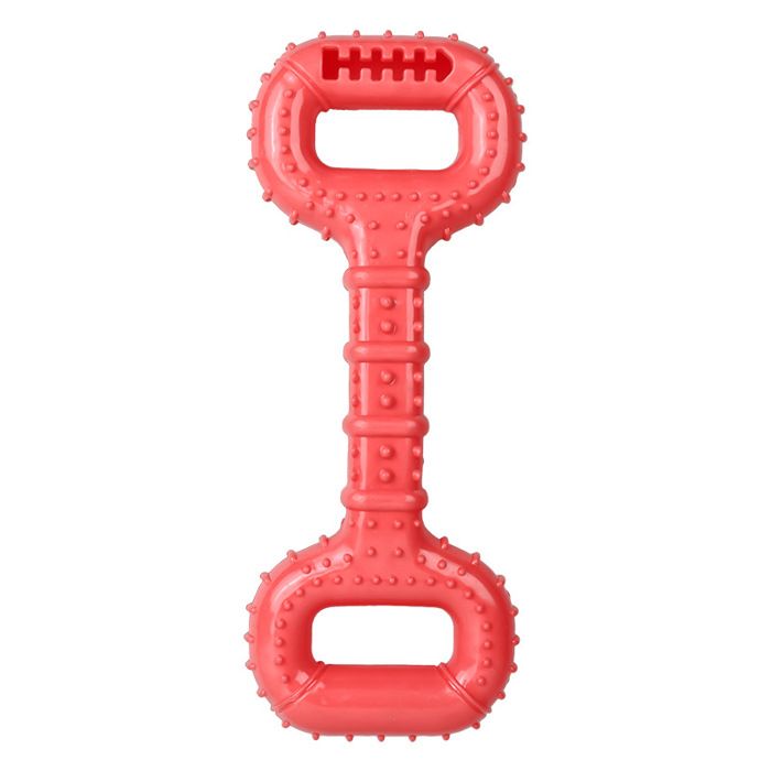 Jouet de dressage interactif pour chien - Phoesky - Double poignée - Caoutchouc TPR - Rouge