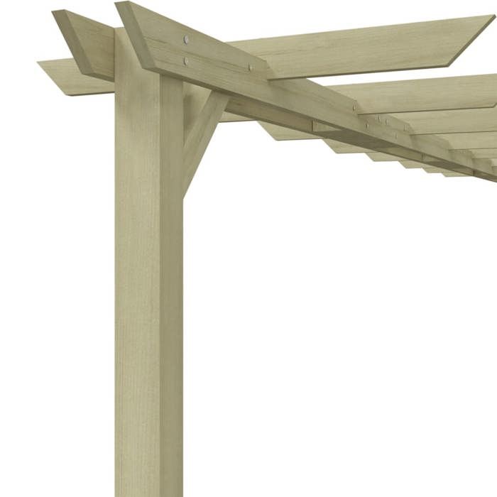 Pergola de jardin en pin imprégné - MEUBLECHIC - 360x200x60 cm - Pin imprégné - Résistante à la pourriture