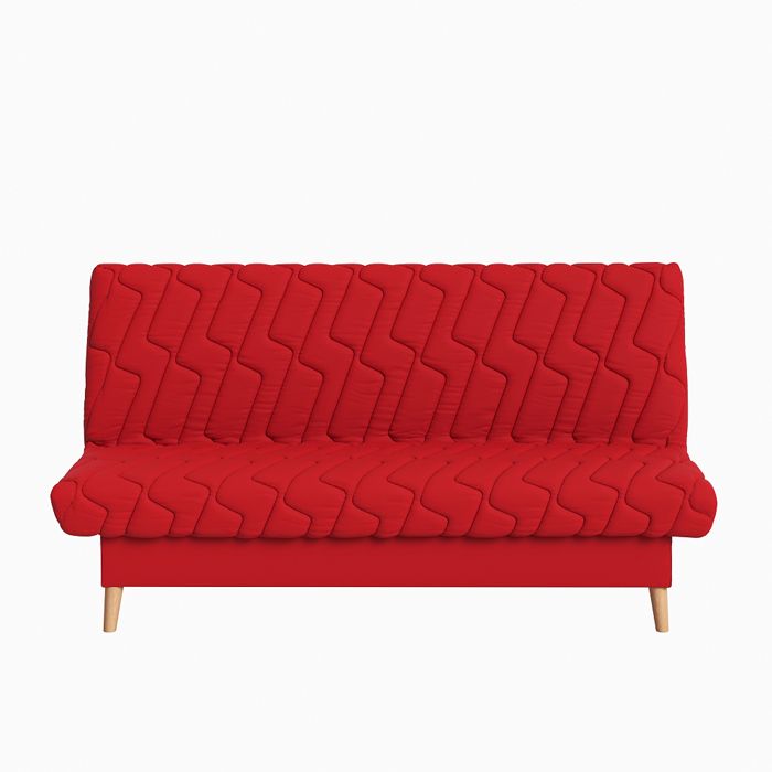 Banquette convertible Olympe clic clac couchage 130x190 avec rangement intégré Pearl rouge