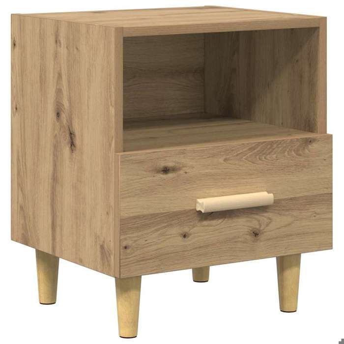 En solde Cabinet de chevet(1 pc) - UU - Armoire/Table de lit - avec tiroir Chêne artisanal 40x35x47 cm L5116